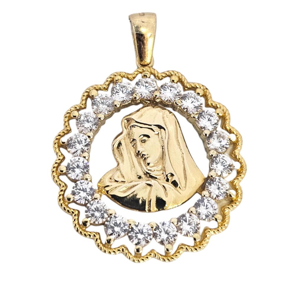 9K GOLD HOLY MARY PENDANT