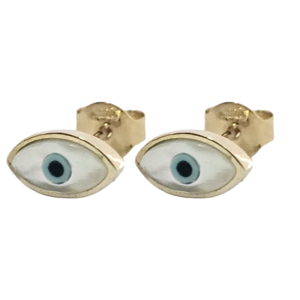 14K GOLD EVIL EYE EARRINGS