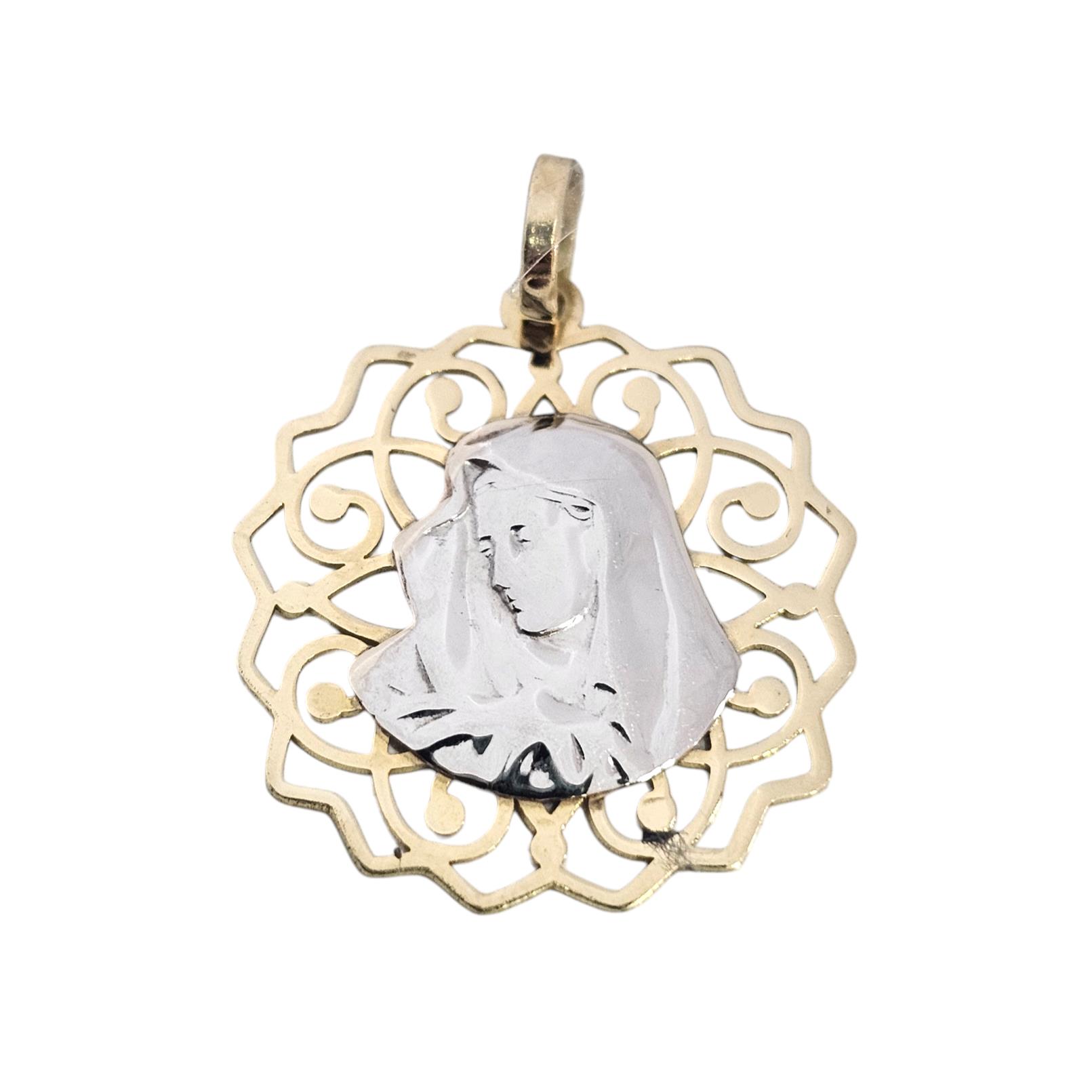 18K GOLD HOLY MARY PENDANT