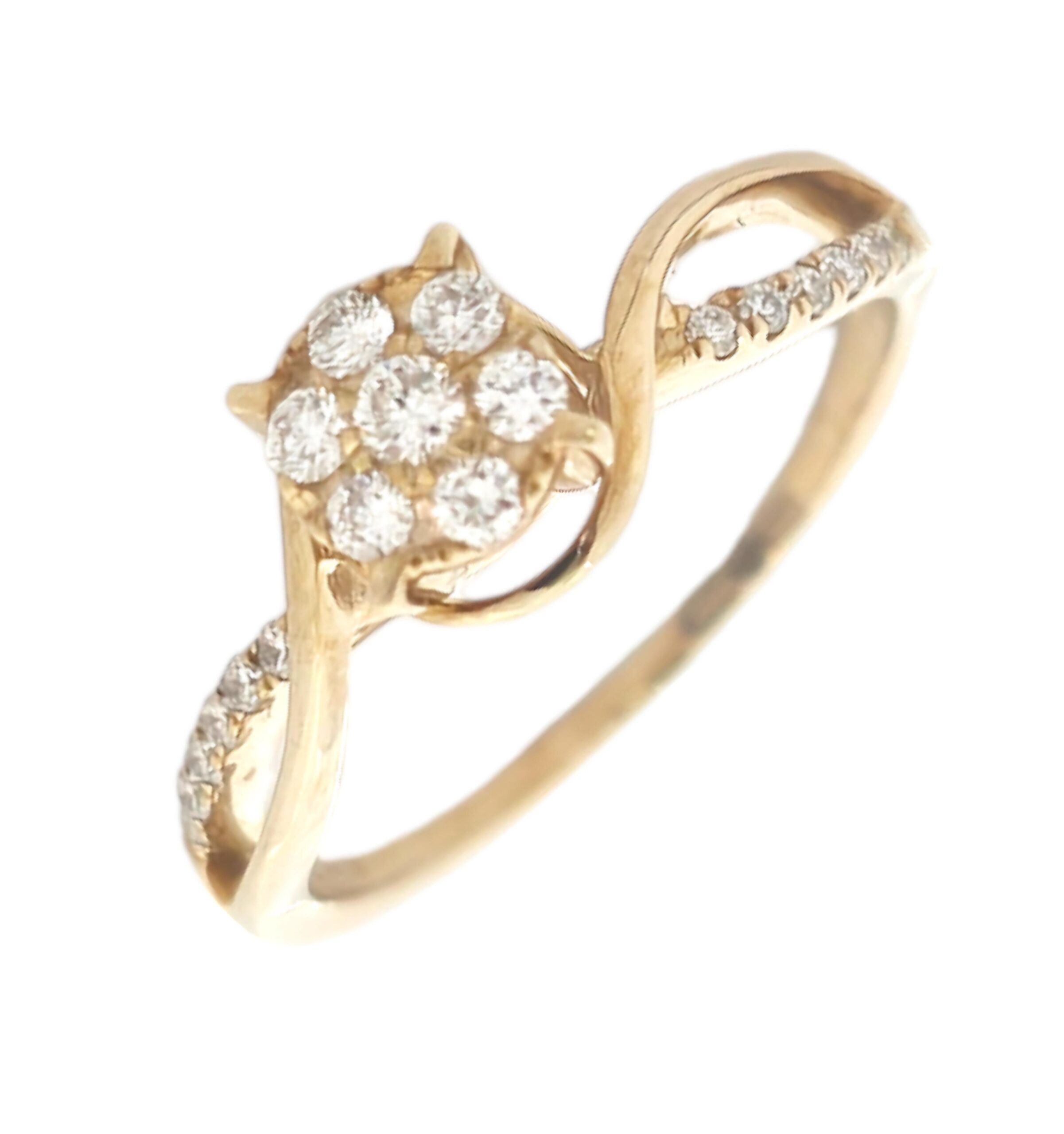 9K GOLD 0.24CTW DIAMOND RING