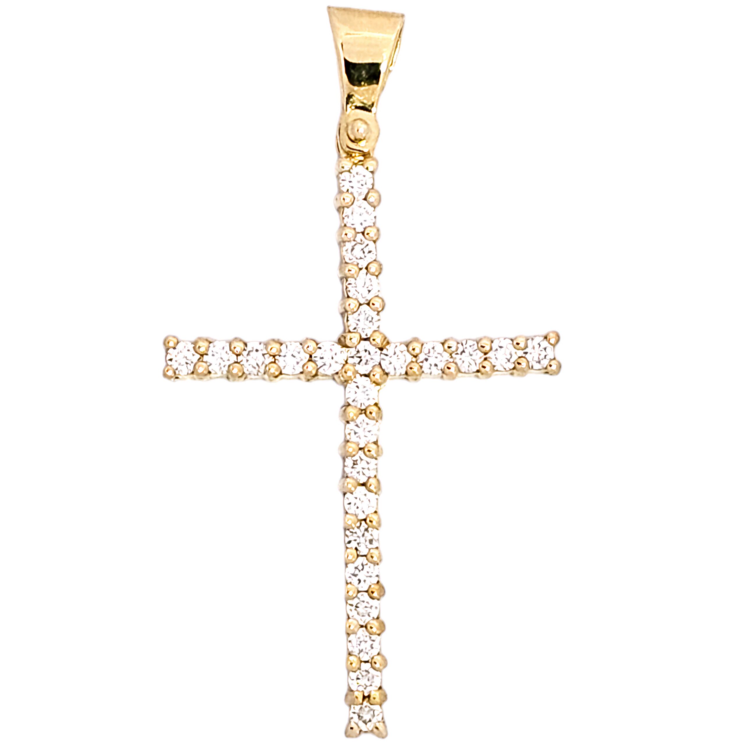 18K GOLD 0.25CTW DIAMOND CROSS