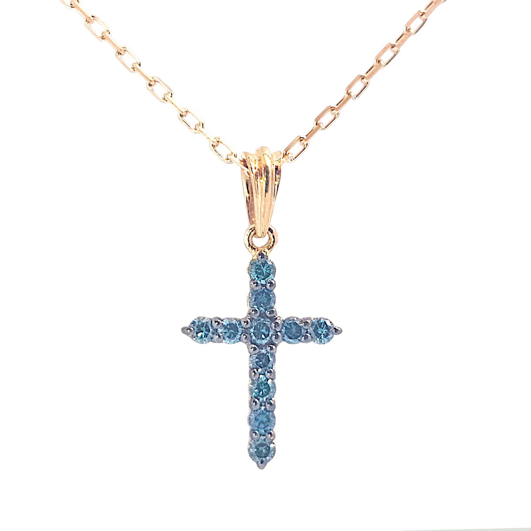 18K ROSE GOLD 0.27CTW FANCY BLUE DIAMONDS