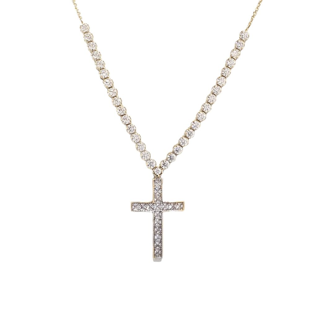 9K GOLD CROSS NECKLACE