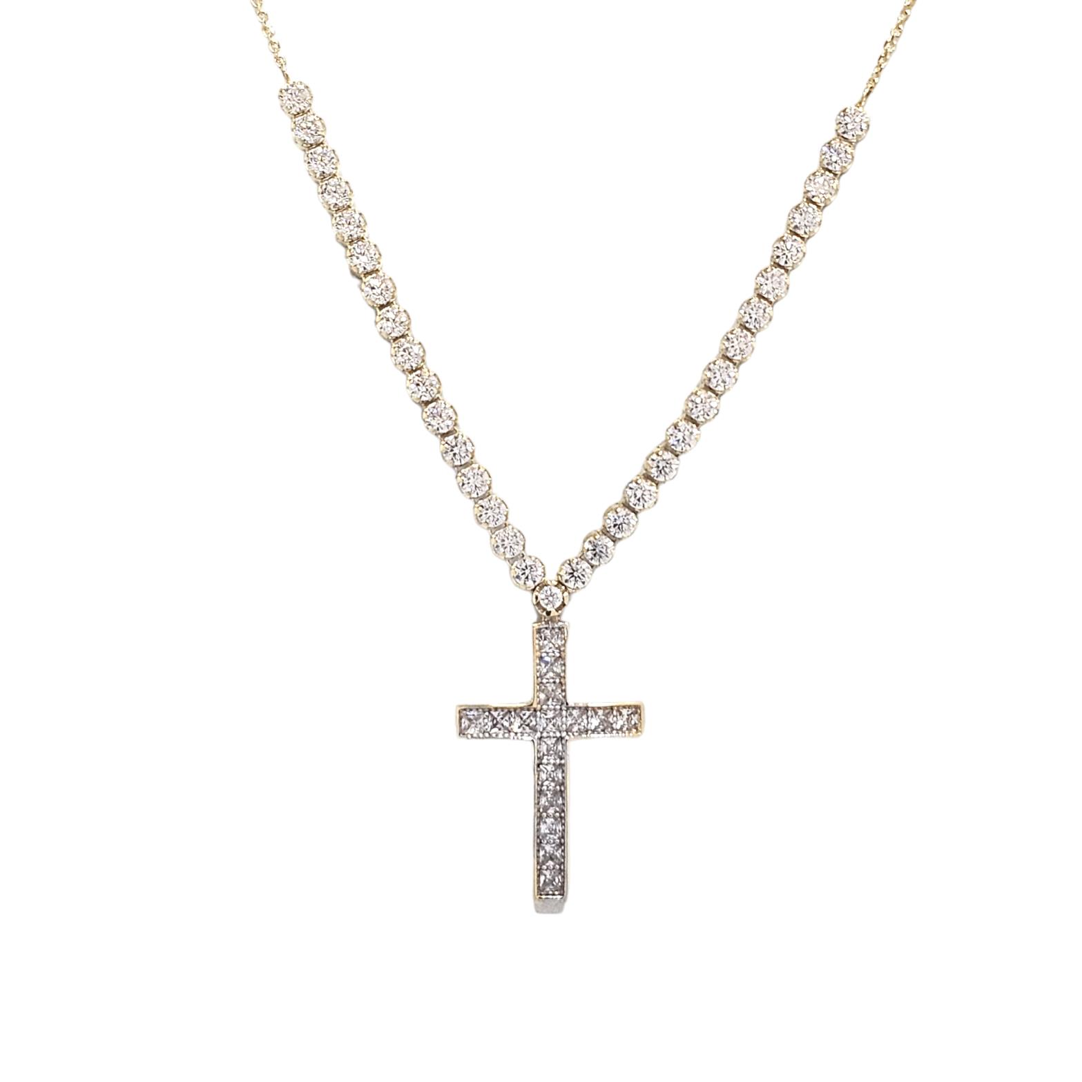9K GOLD CROSS NECKLACE