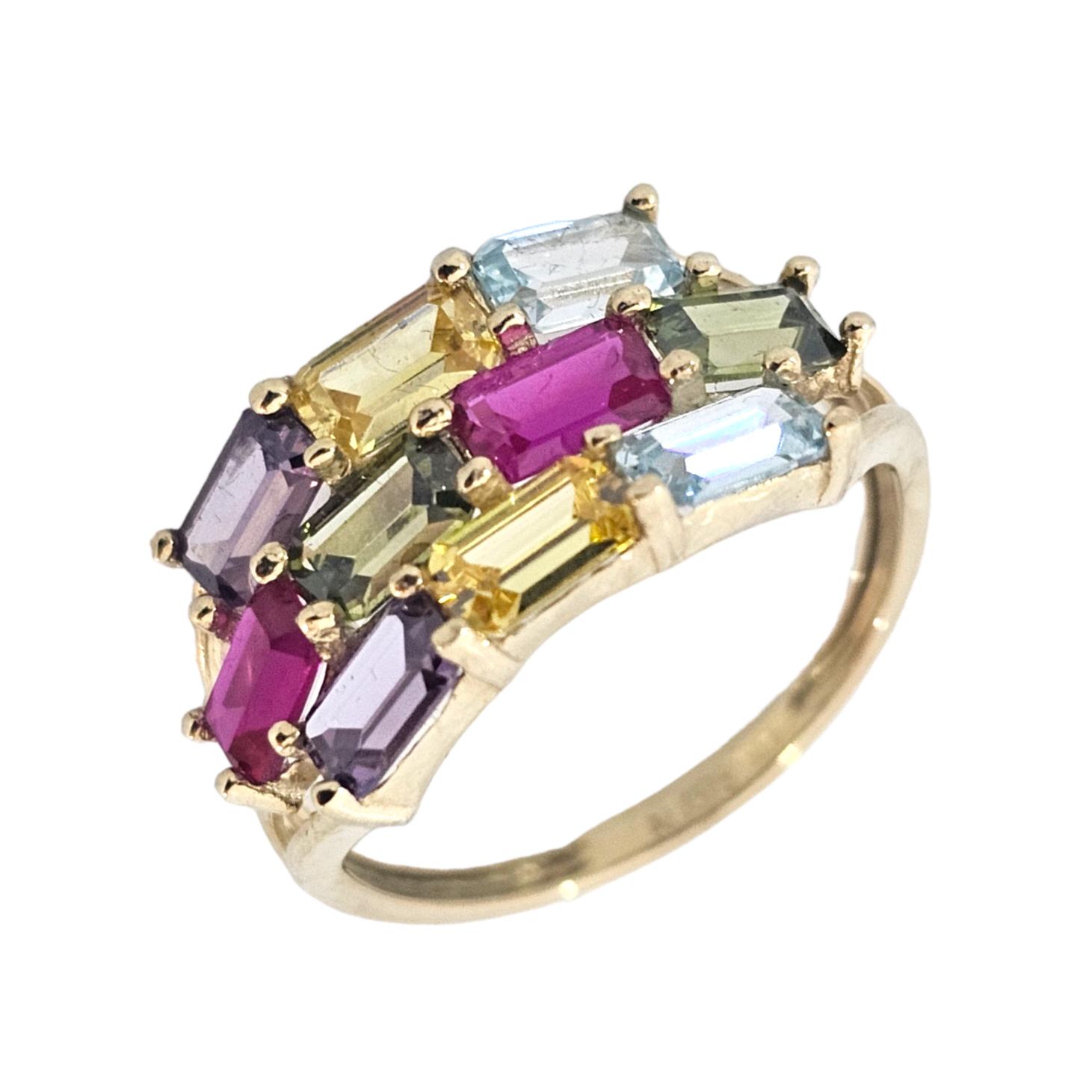 9K GOLD MULTI COLUR RING