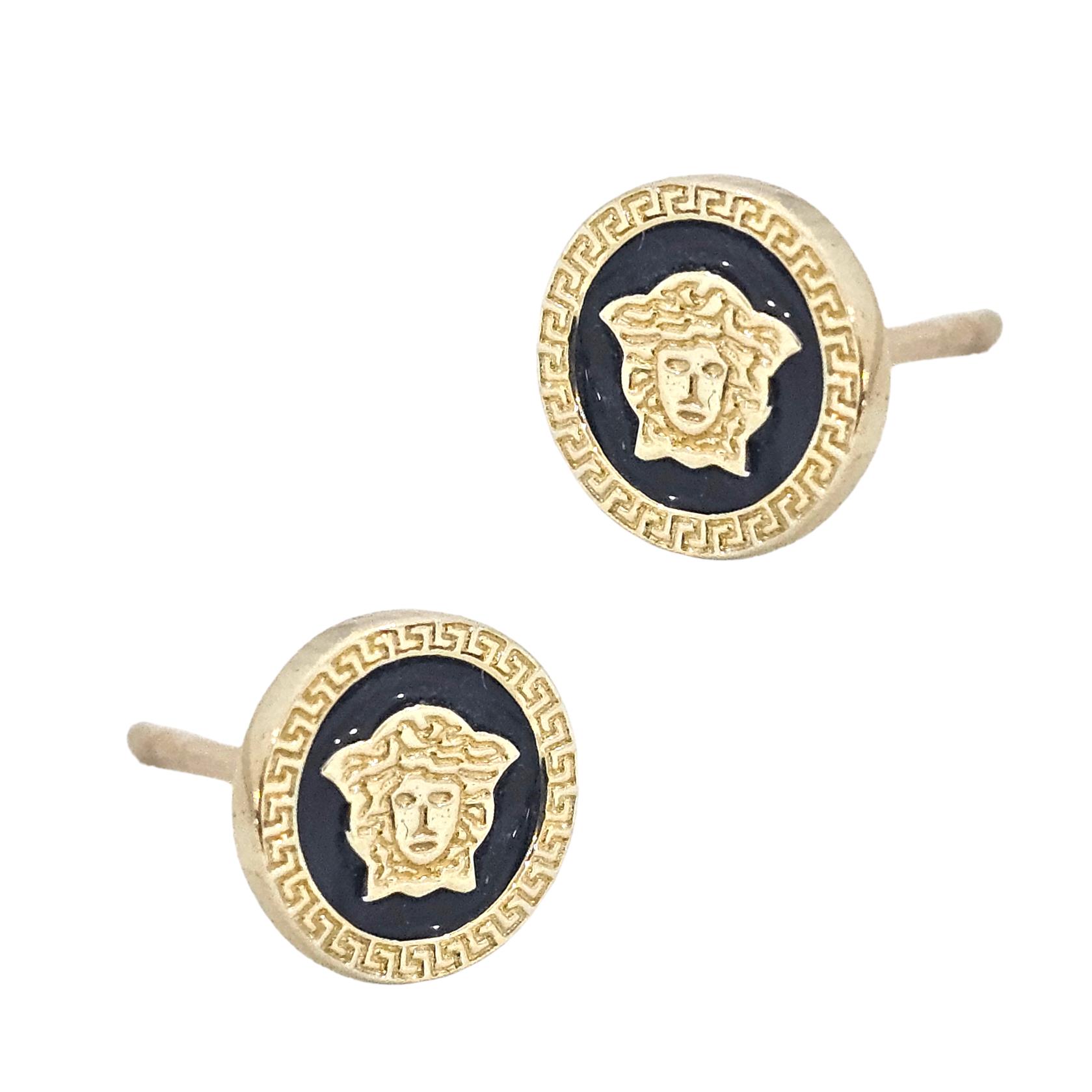 9K GOLD CUSTUM MADE VERSACE EARRINGS