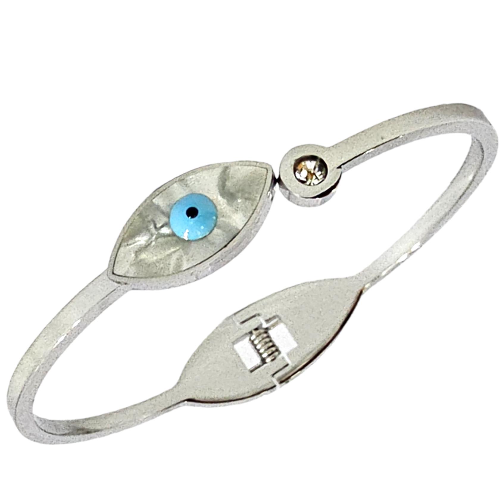 STAINLESS STEEL EVIL EYE BANGLE