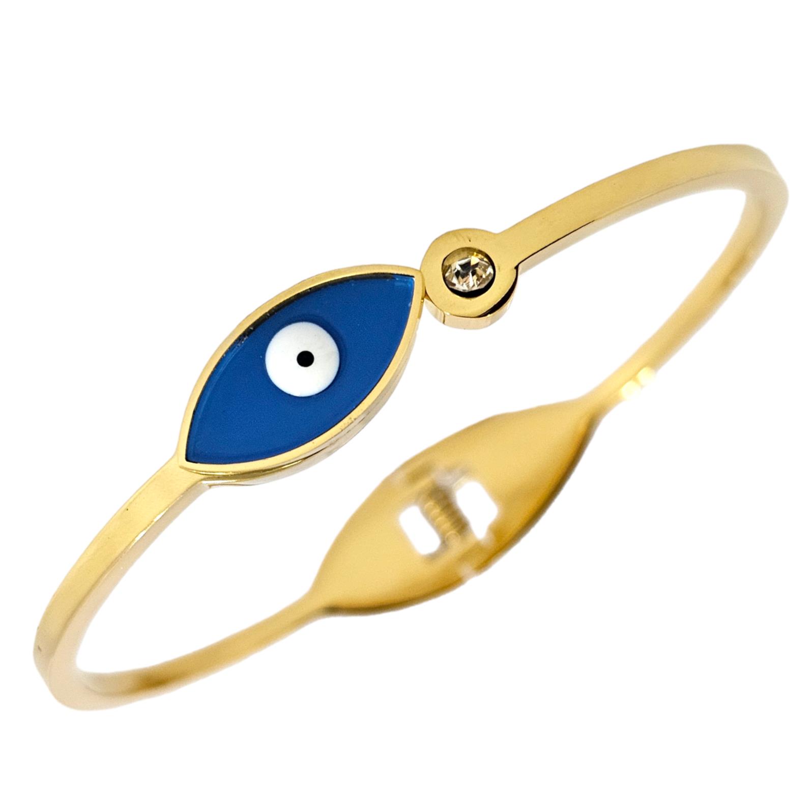 STAINLESS STEEL EVIL EYE BANGLE