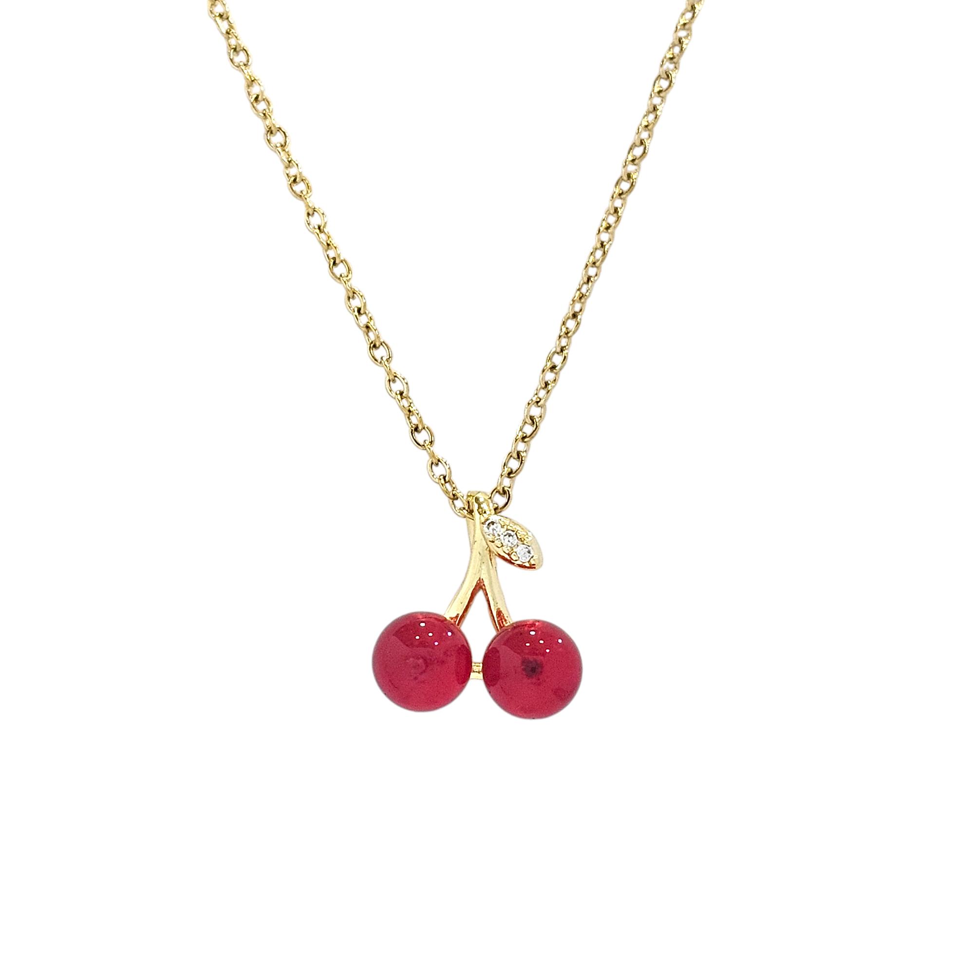STAINLESS STEEL CHERRY NECKLACE