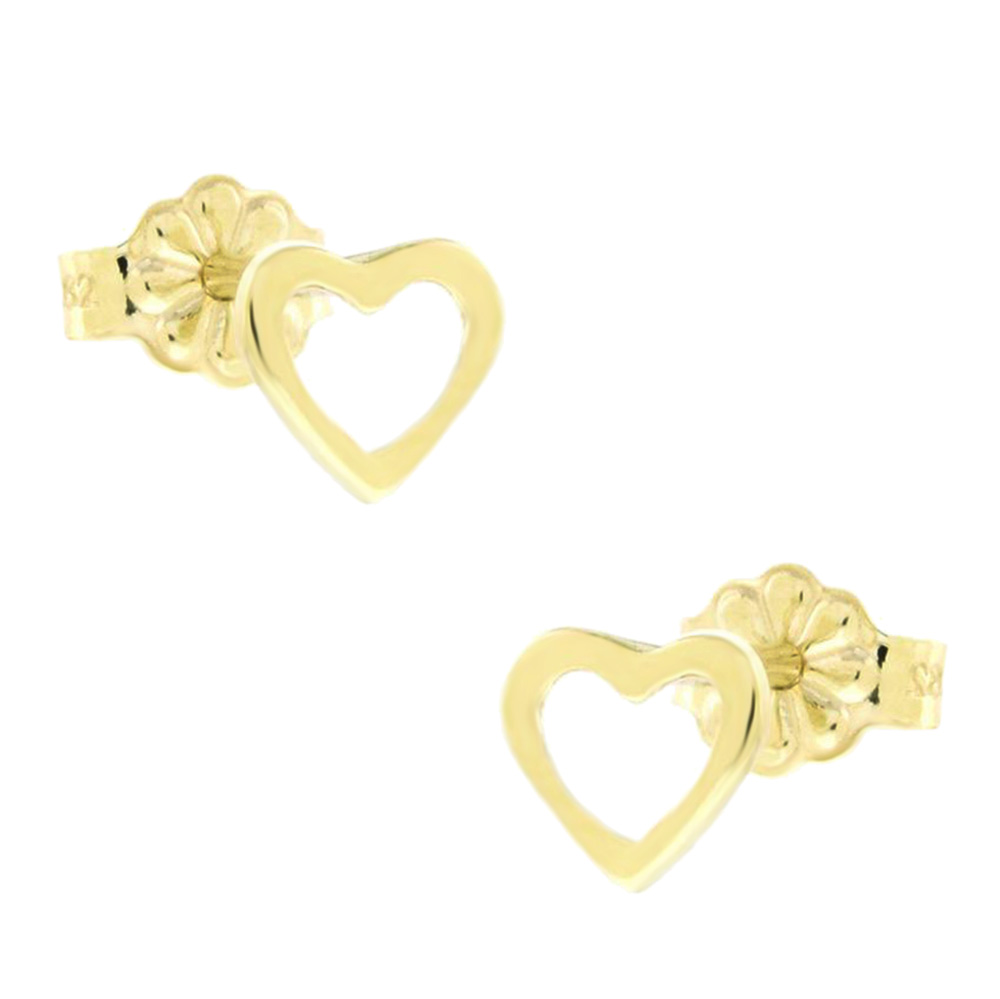9K PLAIN GOLD HEART EARRING
