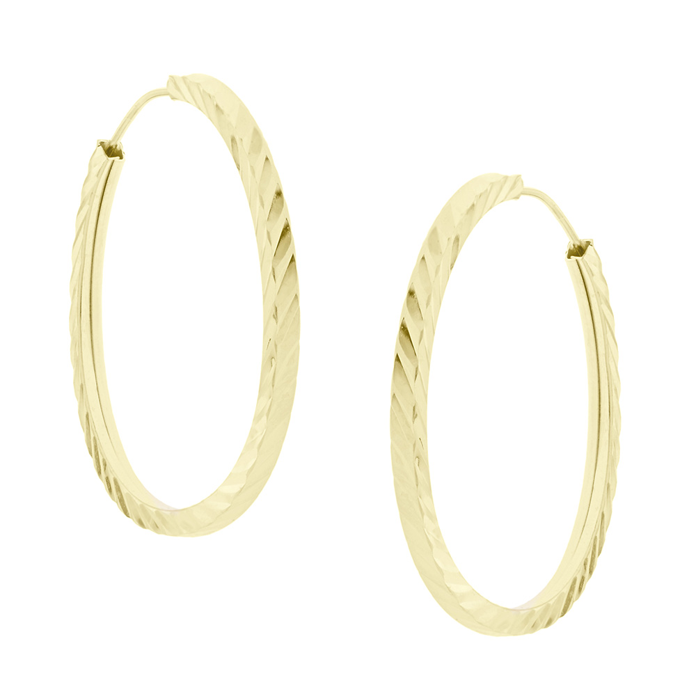 14K GOLD HOOP EARRINGS