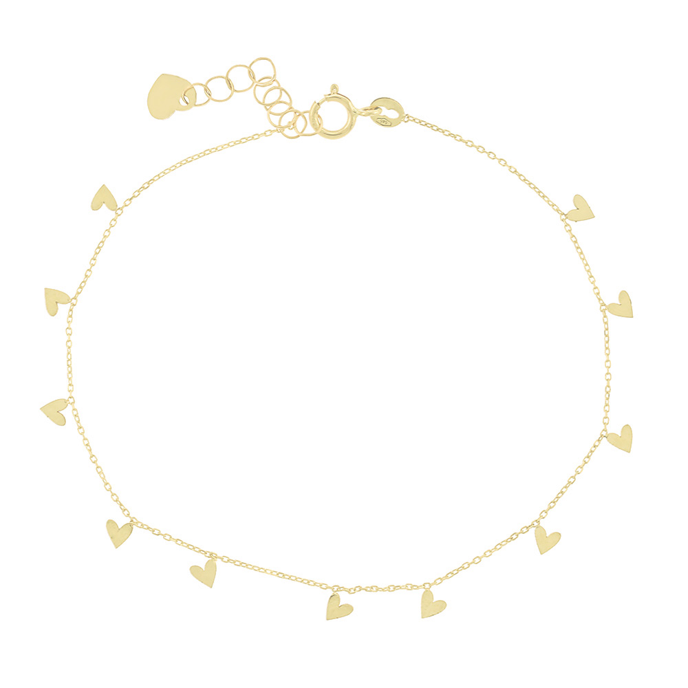 14K GOLD HEART BRACELET