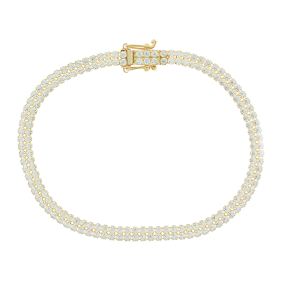 14K GILD DOUBLE TENNIS BRACELET