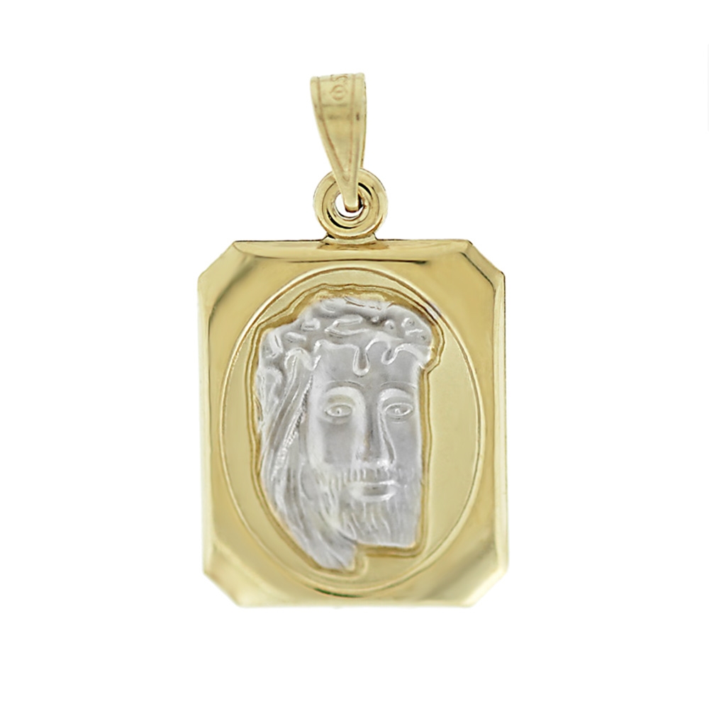 9K GOLD TWO TONE CROSS PENDANT