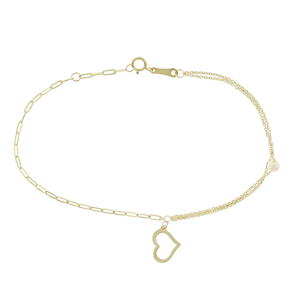 9K GOLD HEART BRACELET