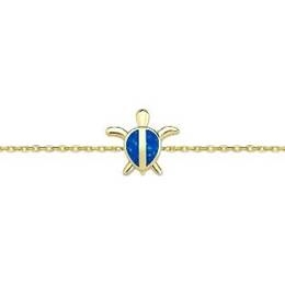 9K GOLD BLUE OPAL TURTLE BRACELET