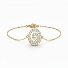 9K GOLD MEANDER BRACELET WITH ZIRCONS