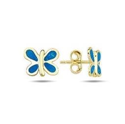 9K GOLD BUTTERFLY STUDS EARRING