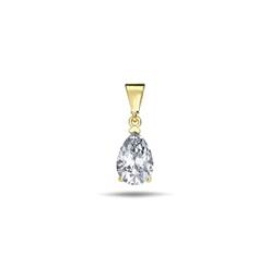 9K GOLD PEAR CUT NECKLACE