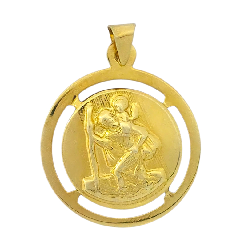 925 SILVER AND GOLD PLATED AYIOS XRISTOPHOROS PENDANT
