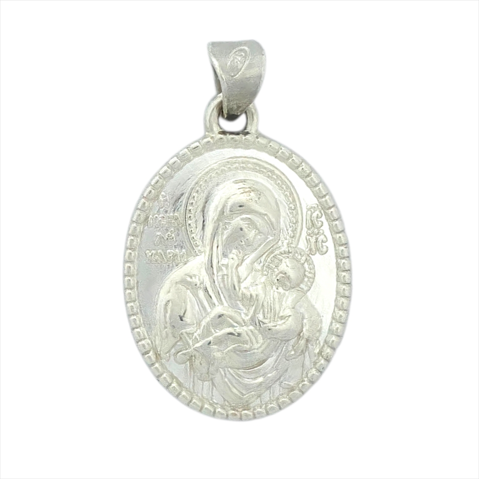925 SILVER AND GOLD PLATED PENDANT PANAGIA MEGALOXARI